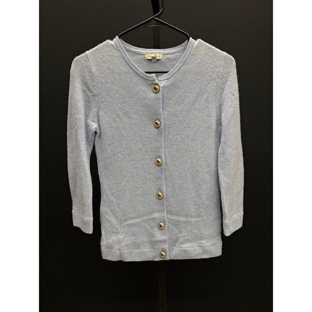 Cortland Park Uptown Girl Light Blue Cashmere Cardigan Sweater